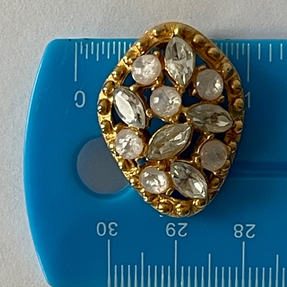 Earrings Vintage Jomaz Berger Coro Signed 3 Pairs Pearls Rhinestones - Picture 9 of 15